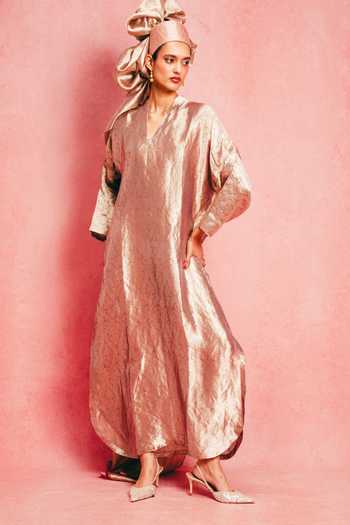 Ekaya Banaras Banarasi Emboss Tissue Silk Kaftan 