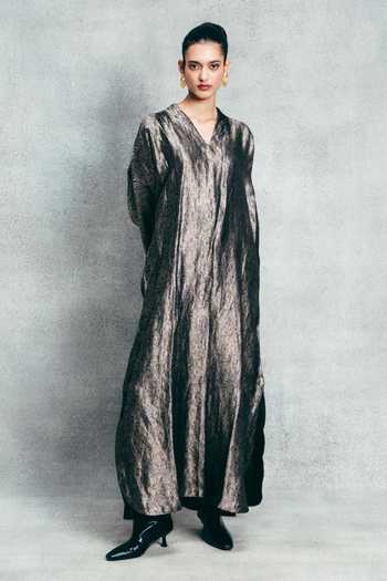 Ekaya Banaras Handwoven Banarasi Emboss Kaftan 