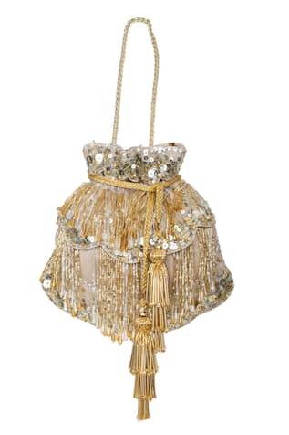 SG Collection By Sonia Gulrajani Cascade Cutdana Embellished Potli Bag 