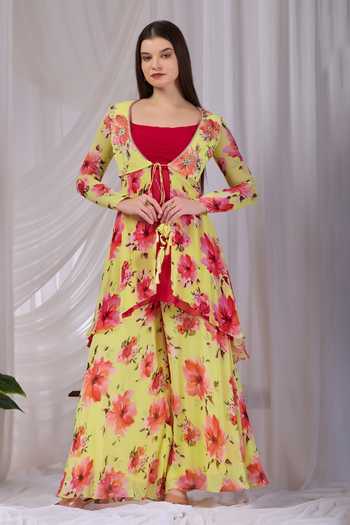 Damoiselle Floral Print Kurta Palazzo Set 