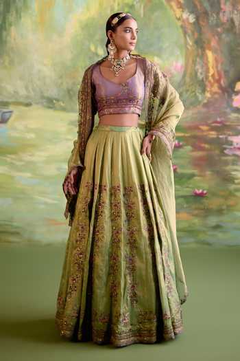 Naaz By Noor Jor Baagh Embroidered Chanderi Lehenga Set 