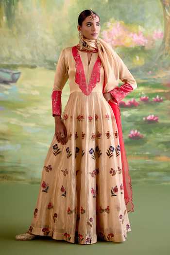 Naaz By Noor Jor Baagh Embroidered Tissue Organza Anarkali Set 