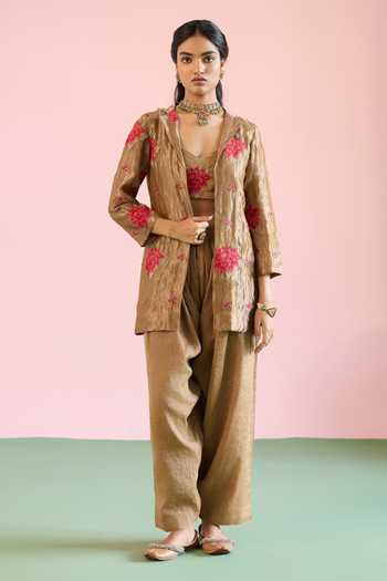 Naaz By Noor Jor Baagh Embroidered Blazer Pant Set 