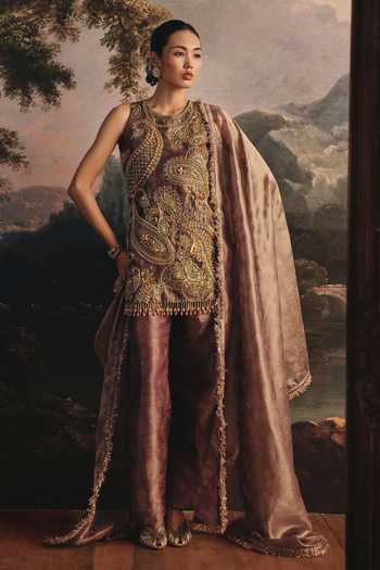 Payal & Zinal Paisley Tissue Kurta Set 
