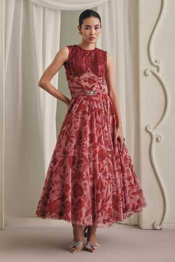 Payal & Zinal Hand-Embroidered Net Corset & Skirt Set 
