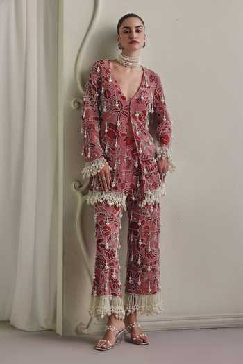 Payal & Zinal Net Jacket & Pant Set 
