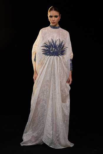 Samant Chauhan Botanical Embroidered Gown 