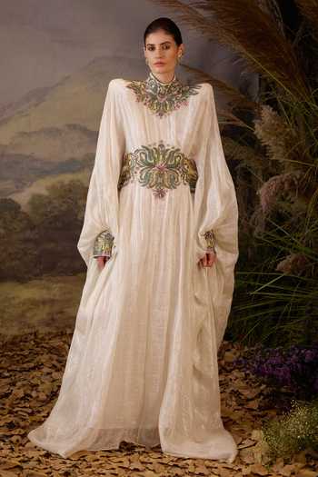 Samant Chauhan Embroidered Cotton Silk Gown 
