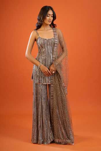 Seema Gujral Sequin Embroidered Kurta Sharara Set 