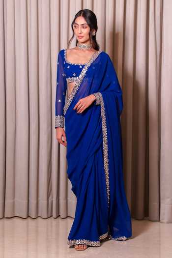 Esha Koul Embellished Border Saree With Blouse 