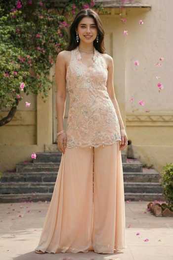 Seams Pret And Couture Elara Sequinned Tunic & Palazzo Set 