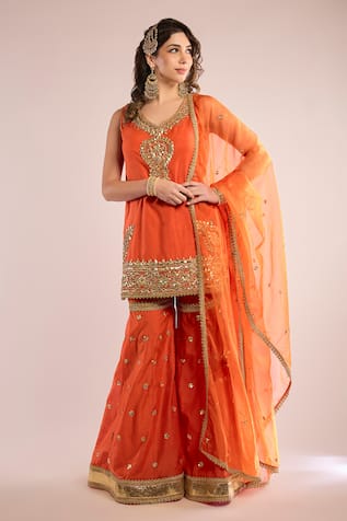 saina kapoor Chanderi & Organza Kurta Set 