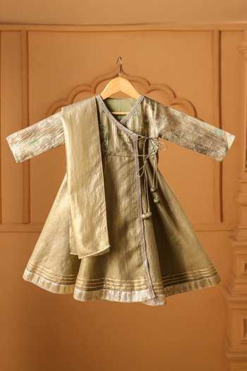 Casa Ninos Zeenat Wrap Angrakha Kurta & Dupatta Set 