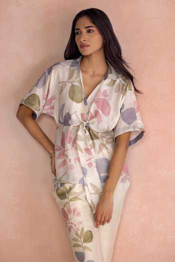 Kaveri Tropical Oasis Cinched Top 