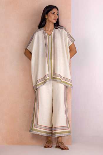 Kaveri Stripe Drama Square Top Pant Set 