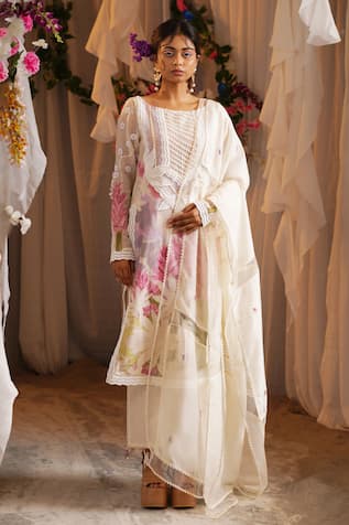 Shwetanga Floral Print Kurta Set 