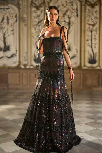 Seema Gujral Sequin Embellished Net Gown