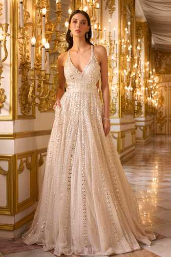 Seema Gujral Sequin Embellished Net Gown