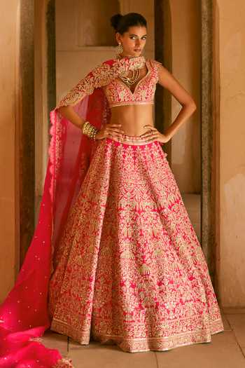 Anushree Reddy Mehar Embroidered Organza Lehenga Set 