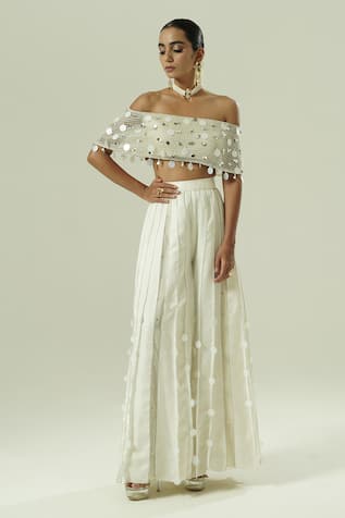 Shwetanga Nysa Silk Top & Sharara Set 