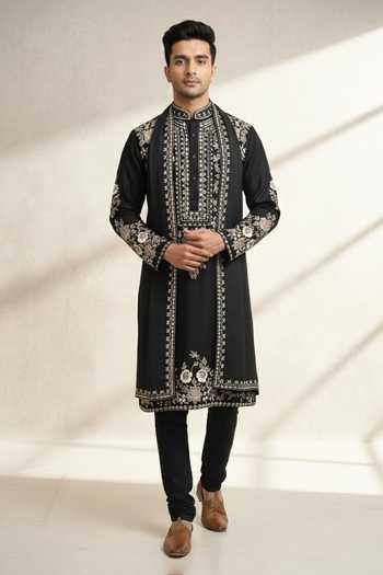 Tajiri Embroidered Cotton Silk Kurta Set 