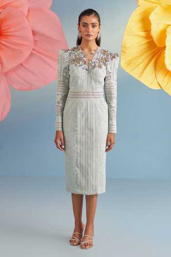 Parul And Preyanka Powder Blue Blair Dress 