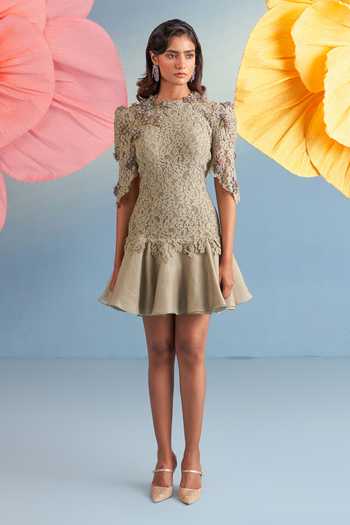 Parul And Preyanka Almond Portia Dress 