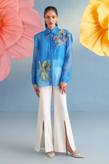 Parul And Preyanka Dragonfly Embroidered Shirt Pant Set 