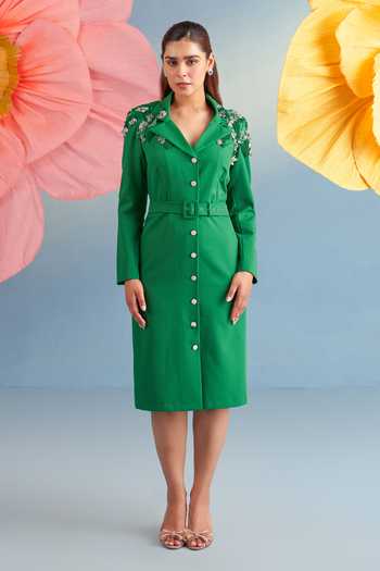 Parul And Preyanka Nina Trench Dress With Belt 