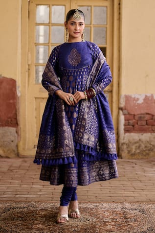 Safaa Zeenat Mahal Woven Anarkali Set 