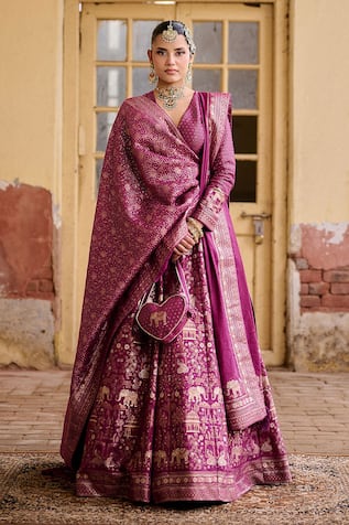 Safaa Sultana Woven Lehenga Set 