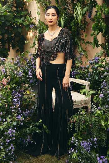 Shreeka Hand Embroidered Cape Pant Set 