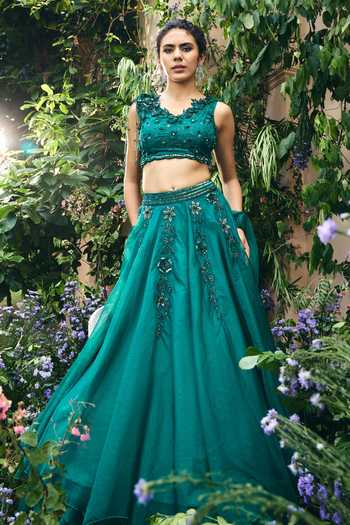 Shreeka Embellished Organza Lehenga Set 