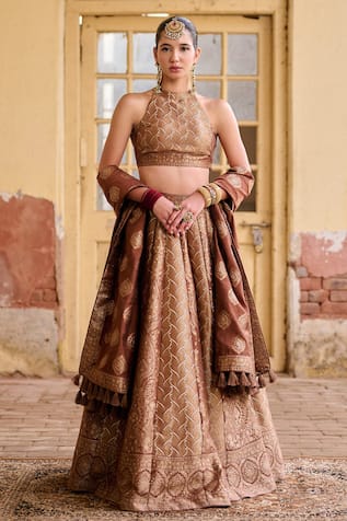 Safaa Shabnami Woven Lehenga Set 