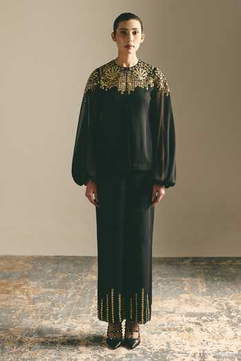 Shimona Metallic Embroidered Top & Pant Set 