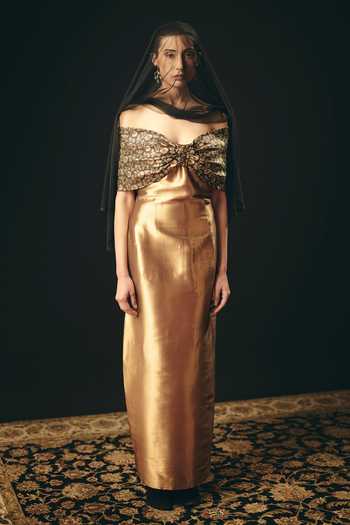 Shimona Metallic Off Shoulder Gown 