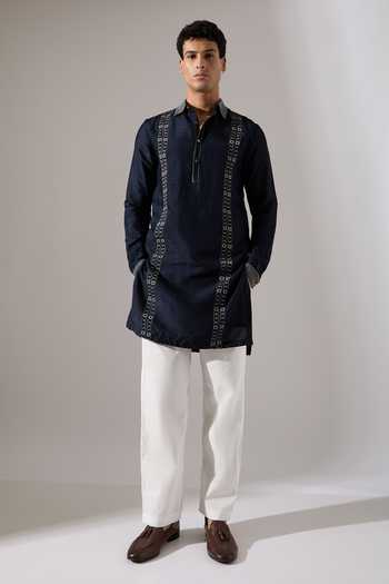 Son Of A Noble Snob Henry Regal Raw Silk Kurta Set 