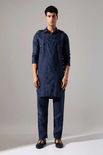 Son Of A Noble Snob Caleb Linen Kurta Set 