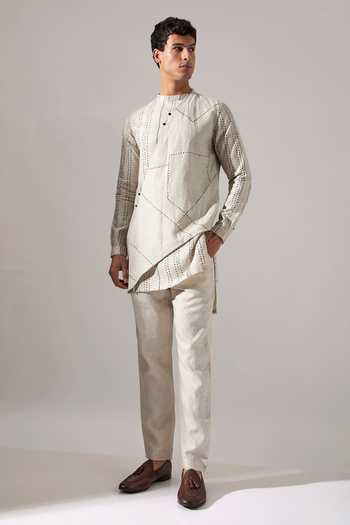 Son Of A Noble Snob Caivs Riplee Printed Linen Kurta & Pant Set 