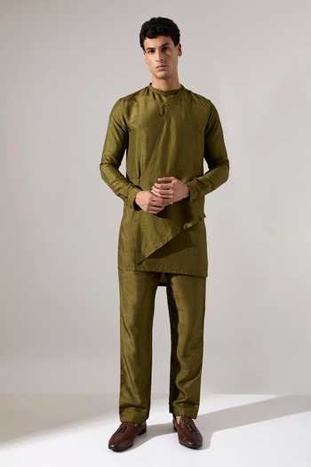 Son Of A Noble Snob Caivs Raw Silk Kurta Set 