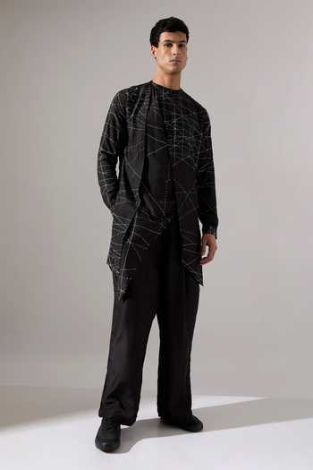 Son Of A Noble Snob Network Print Kurta & Pant Set 