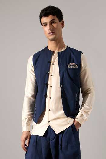 Son Of A Noble Snob Dane Hand Embroidered Cotton Bundi 