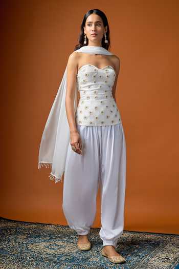 RAYASHA KHAN Jasmine Embroidered Corset Pant Set 