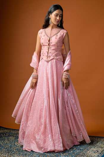 RAYASHA KHAN Leen Embroidered Corset Lehenga Set 
