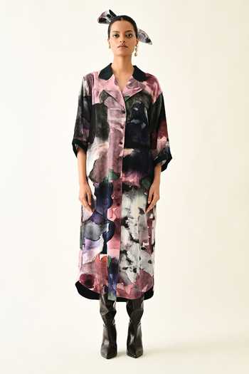 OFRIDA Twilight Bloom Trench Dress 