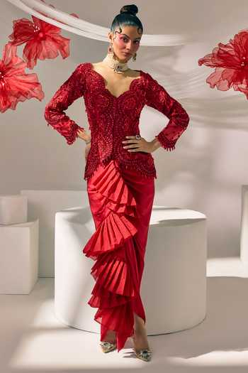 Sachkiran Bimbra Embroidered Jacket & Skirt Set 