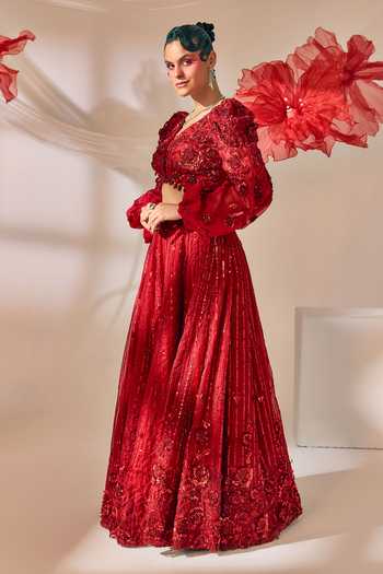 Sachkiran Bimbra Embroidered Blouse & Palazzo Set 