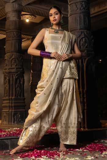 Monk & Mei By Sonia Anand Uma Benarasi Silk Tissue Blend Kurta Set 