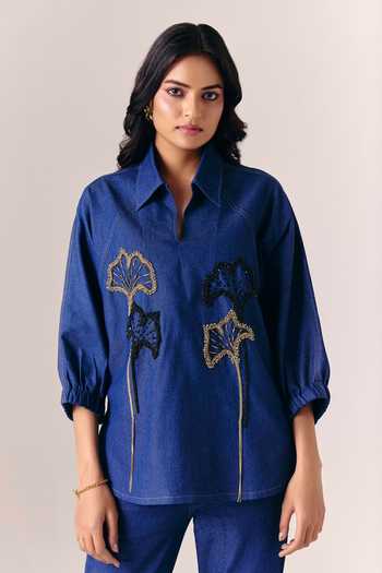 Savaaya Indigo Petal Shirt 