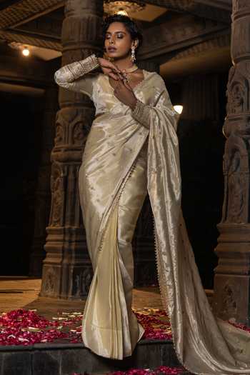 Monk & Mei By Sonia Anand Hansini Embroidered Saree Set 